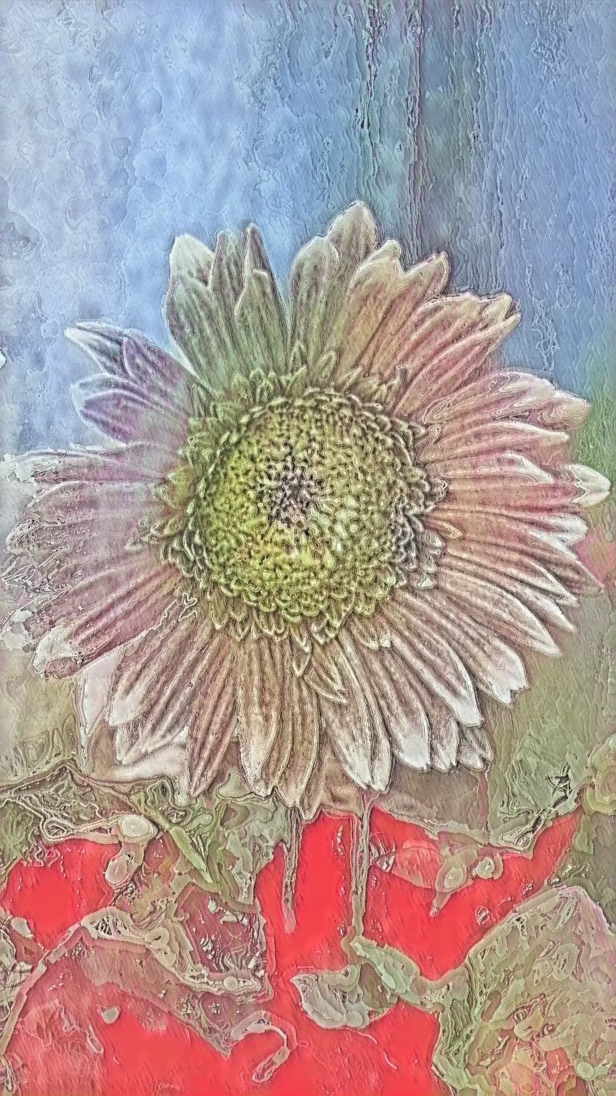 Sunflower in pastel tones