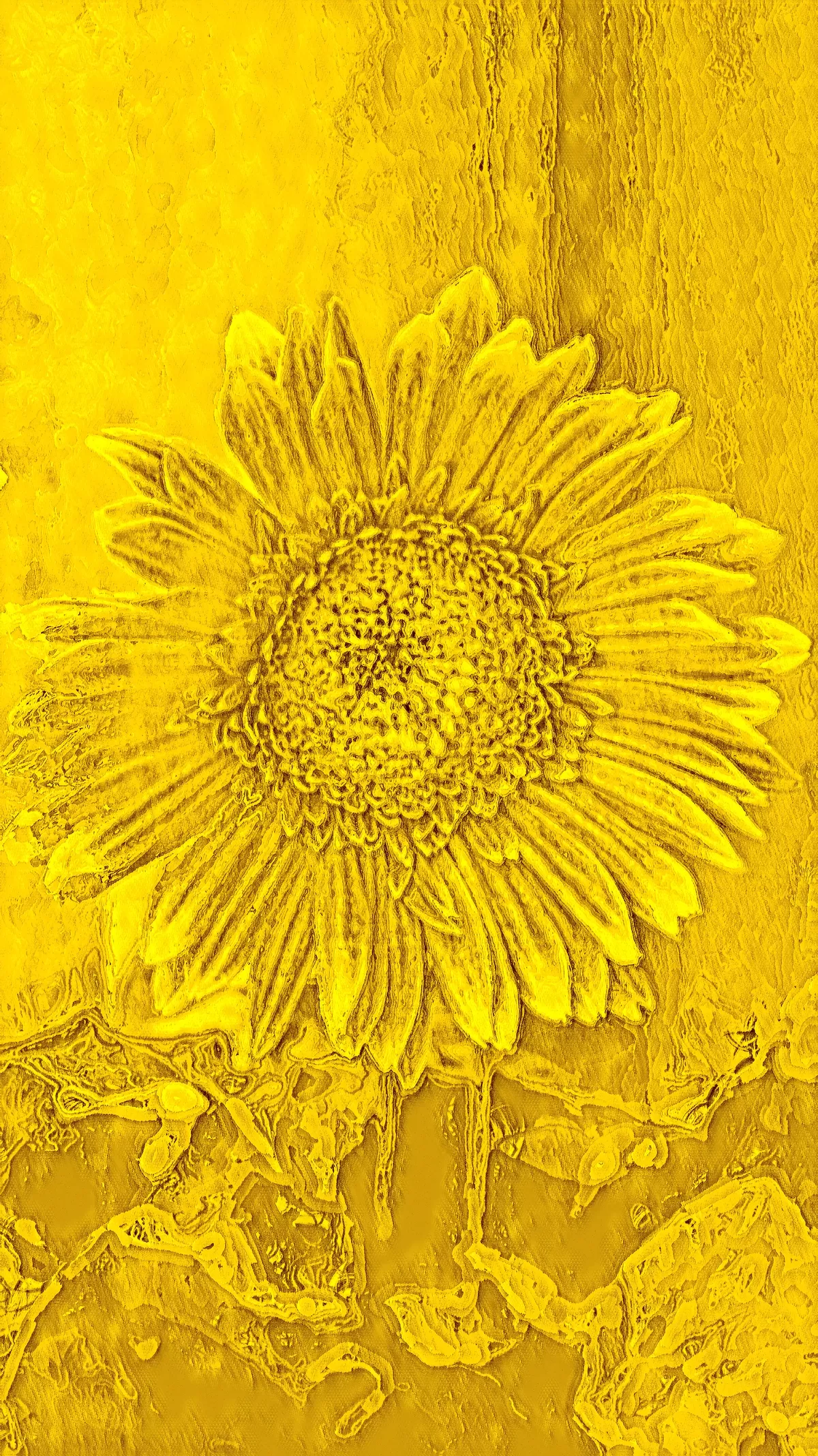 Sunflower in yellow tones
